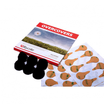Rycote Overcovers, Black - 6 Black fur discs/30 Stickies Original RYC065520